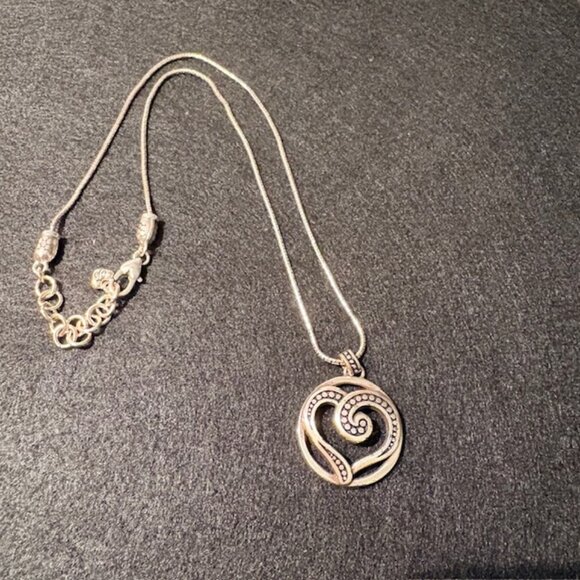 Brighton Jewelry - Brighton Ayu Heart Retired Pendant Necklace Pebble Dot Circular Silver Plated